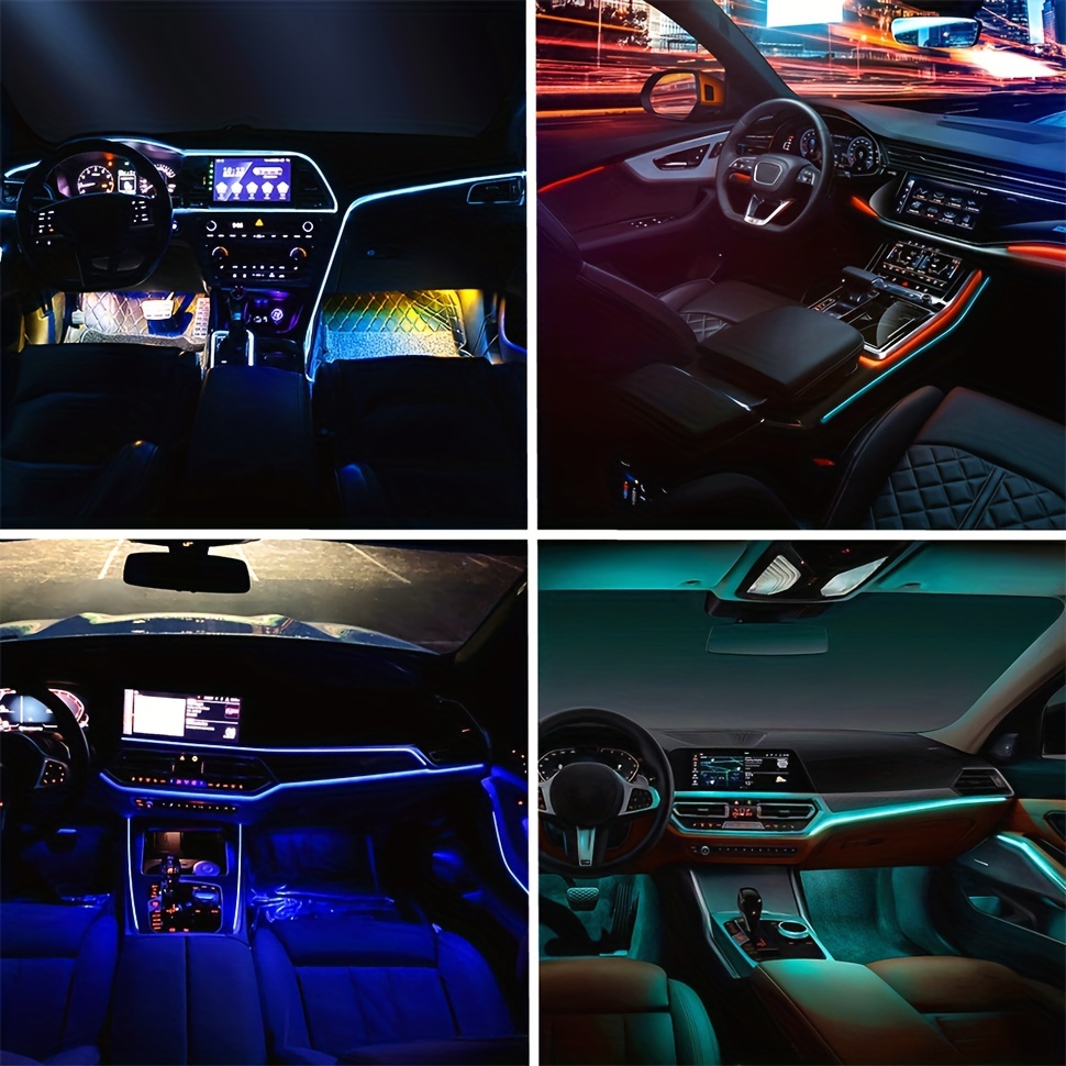 TABEN Auto Innenraum Umgebungslicht 64 Farben APP Control Auto Dekoration  Atmosphäre Licht Kit Wasserdicht Glasfaser Atmosphäre Neonstreifen