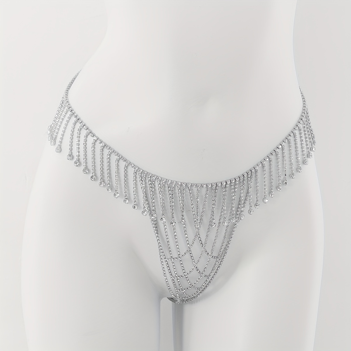 Sexy Hollow Rhinestone Bra Chest Chain/ Underwear Thong - Temu Canada