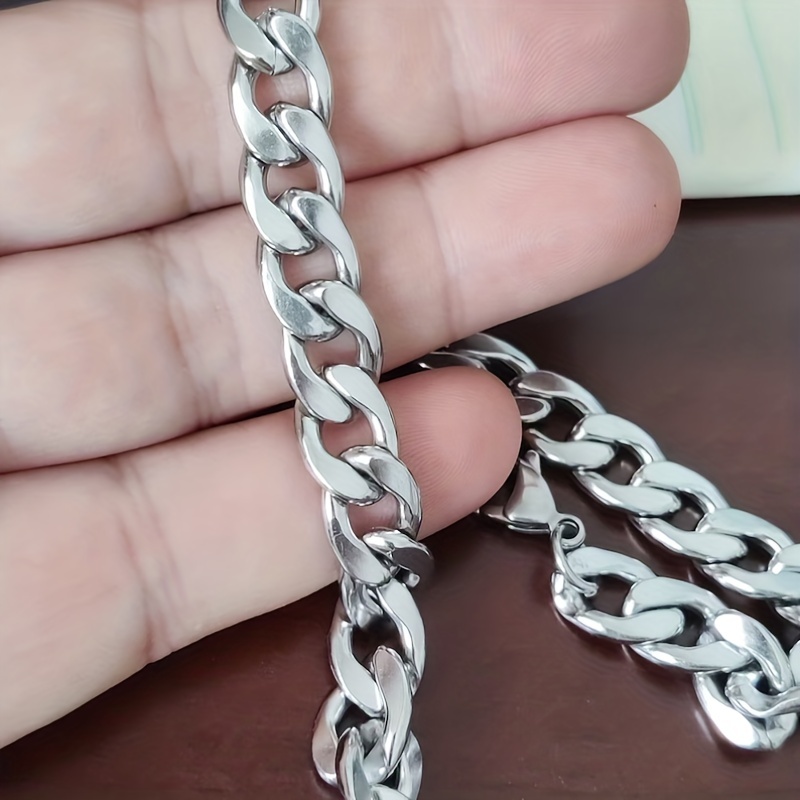 Men's Thick Cuban Chain Bracelet, Durable Design