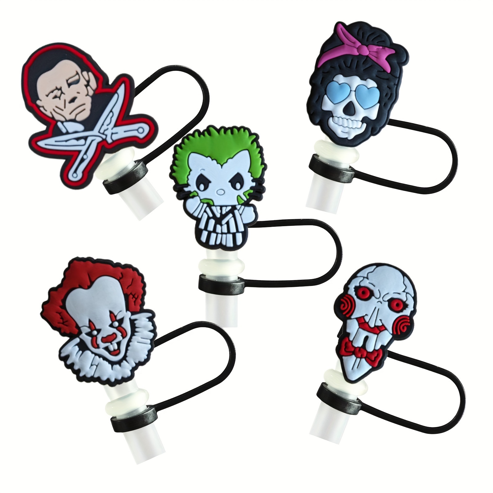 Reusable Horror Clown Silicone Straw Tip - Perfect For Halloween  Decorations Straw Covers, Halloween Party Supplies Halloween Party Favors -  Temu