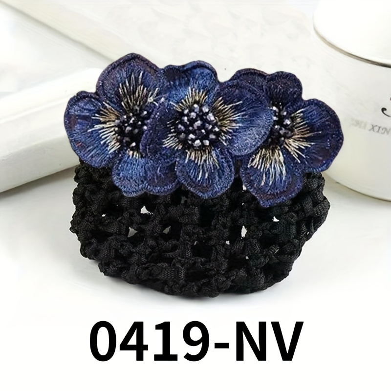 E-shop Elegantes Haarnetz Mit Perlen Und Blumen, Vintage-Stil, Kugelkopf, Platte, Haarnetz, Stewardess, Bankangestellter, Haar-Accessoires