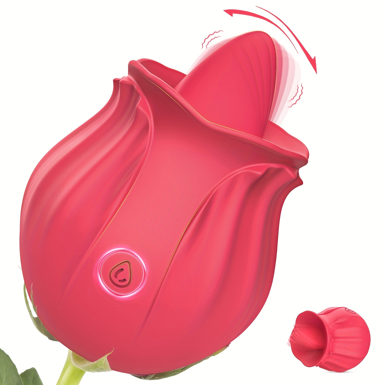 Rose Toy Vibrator for Women (9 Powerful Vibration & 9 Licking Modes)  Vibrating Tongue Clitoral Licking Toy/Waterproof Adult Sex Toys