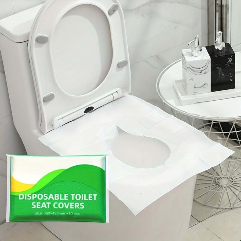 10 Stück Einweg-Toilettensitz, Lösliches  Wasserholz-Zellstoffpapier-Toilettensitz, Bequemer  Kissenpapier-Toilettensitz