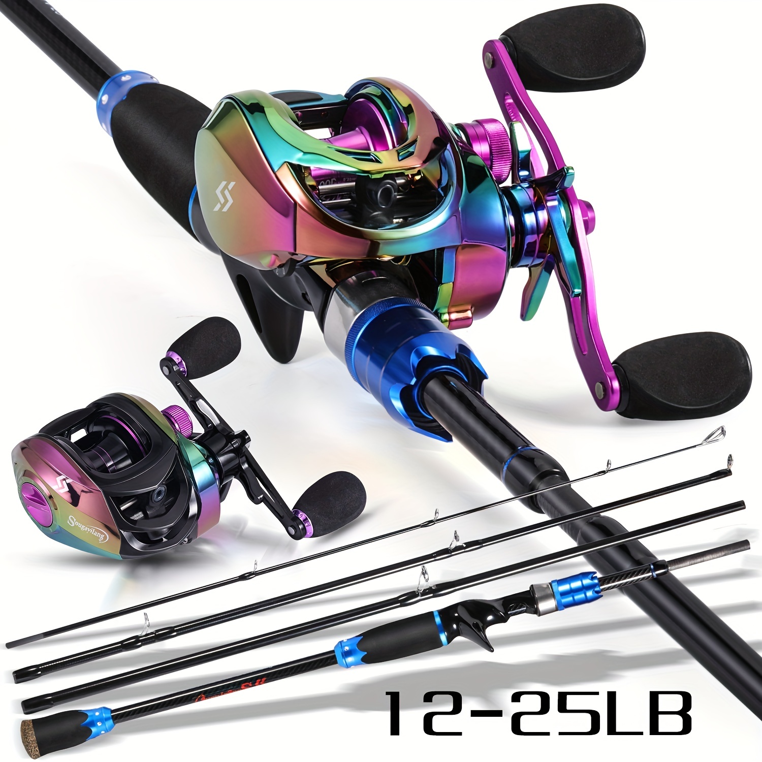 YTYZC Full Fishing Kits Fishing Rod and Reel Combo Telescopic Fishing Rod  Spinning Reel Set with Hooks Soft Lures Barrel Swiv