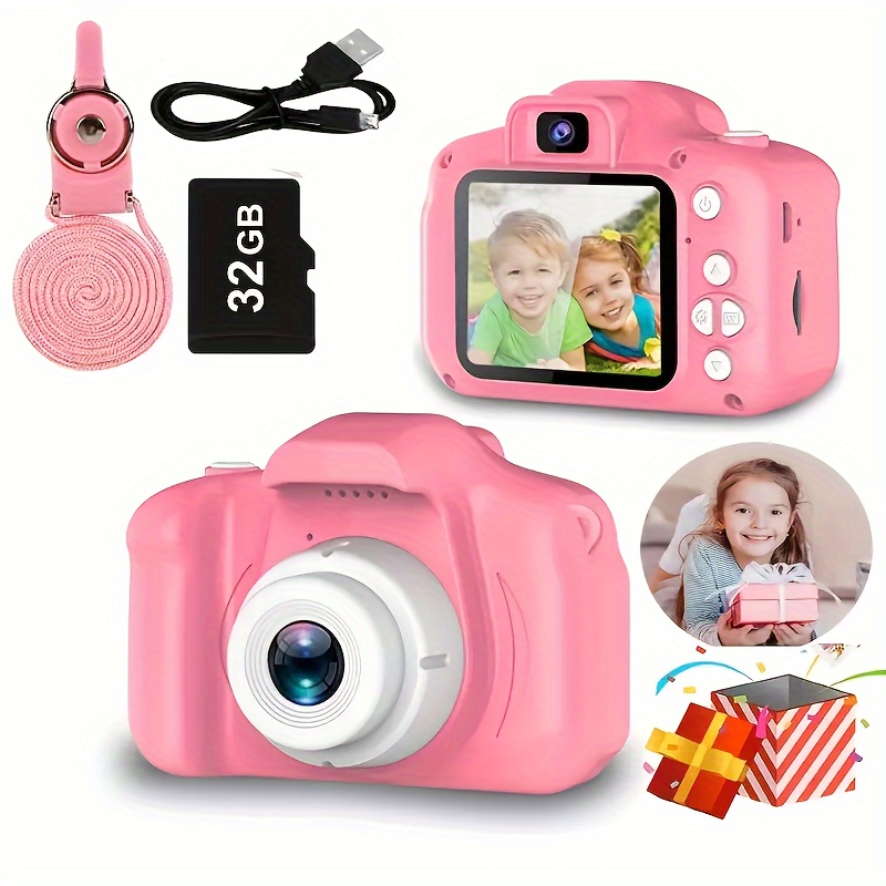 Cámara instantánea para niños pequeños y niñas, regalos de Navidad,  cumpleaños, pantalla de 2.0 pulgadas, cámara de video HD de 12MP / 1080P,  cámara