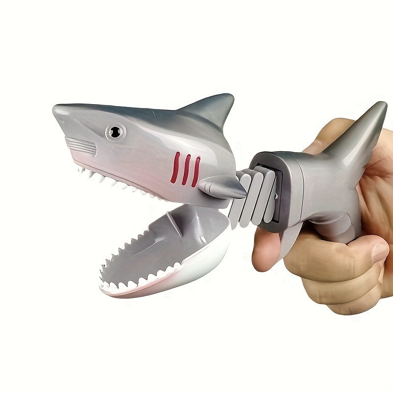 Funny Telescopic Spring Shark Dinosaur Manipulator Clamp Bite Hand Prank Toy
