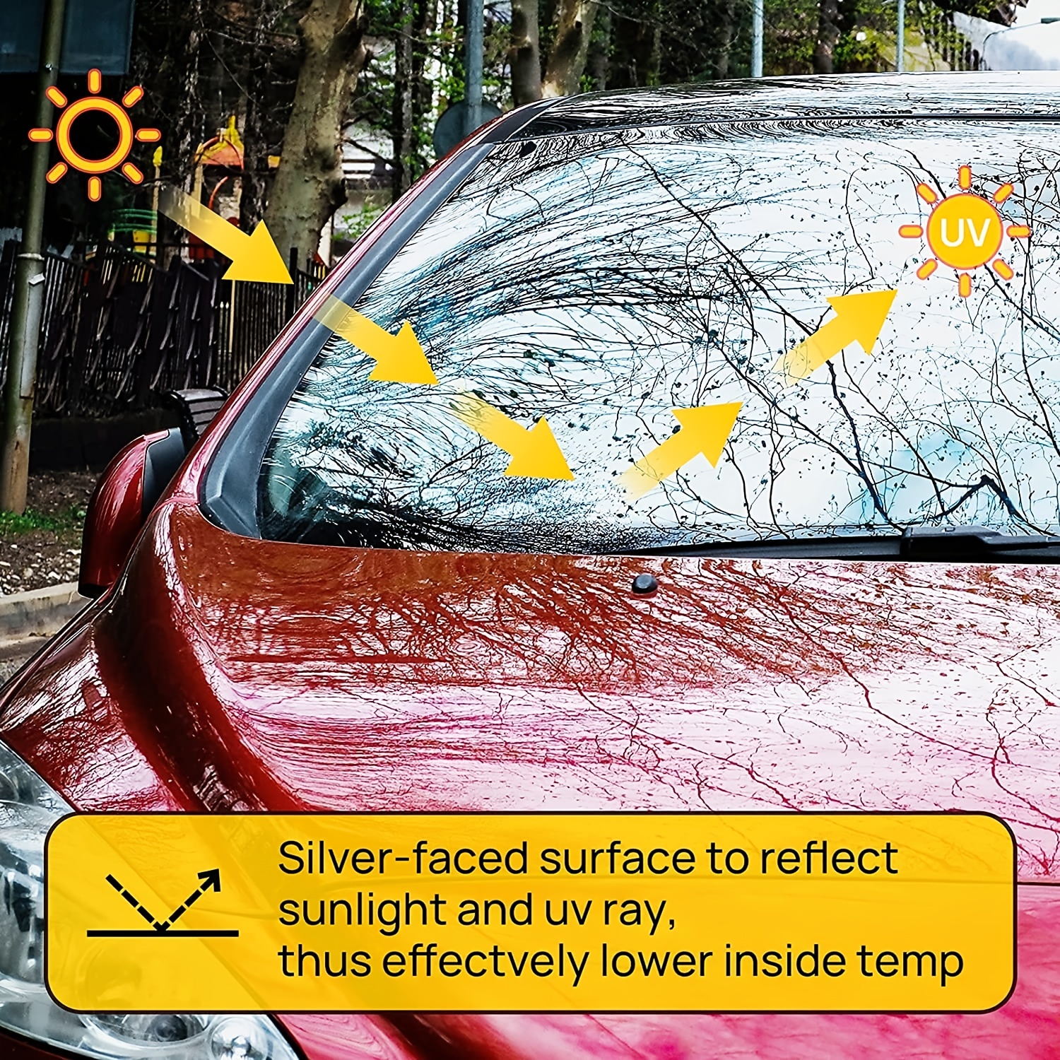 EcoNour Umbrella Sunshade for Car Blocks UV Rays Sun Visor Protector  Sunshade for Interior Protection