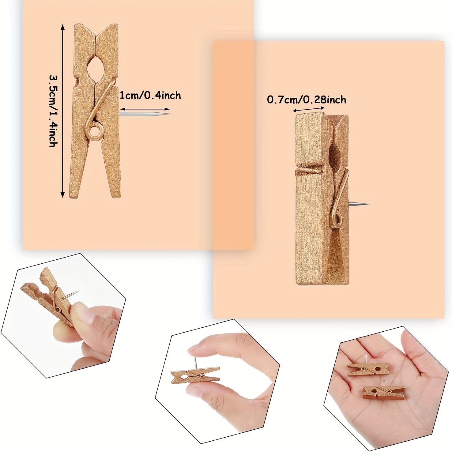 Push Pin Wooden Clips Tacks Cork Board Artwork Bulletin - Temu