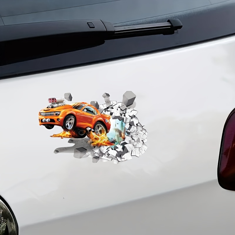  Dynamic Car Wall Stickers, Breaking Wall Creative 3D