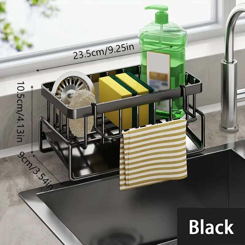 Kitchen Sink Rag Storage Holder Sponge Drain Basket For - Temu