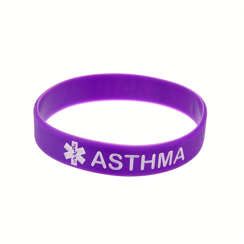 High Silicone Medical Alert Bracelet for Asthma