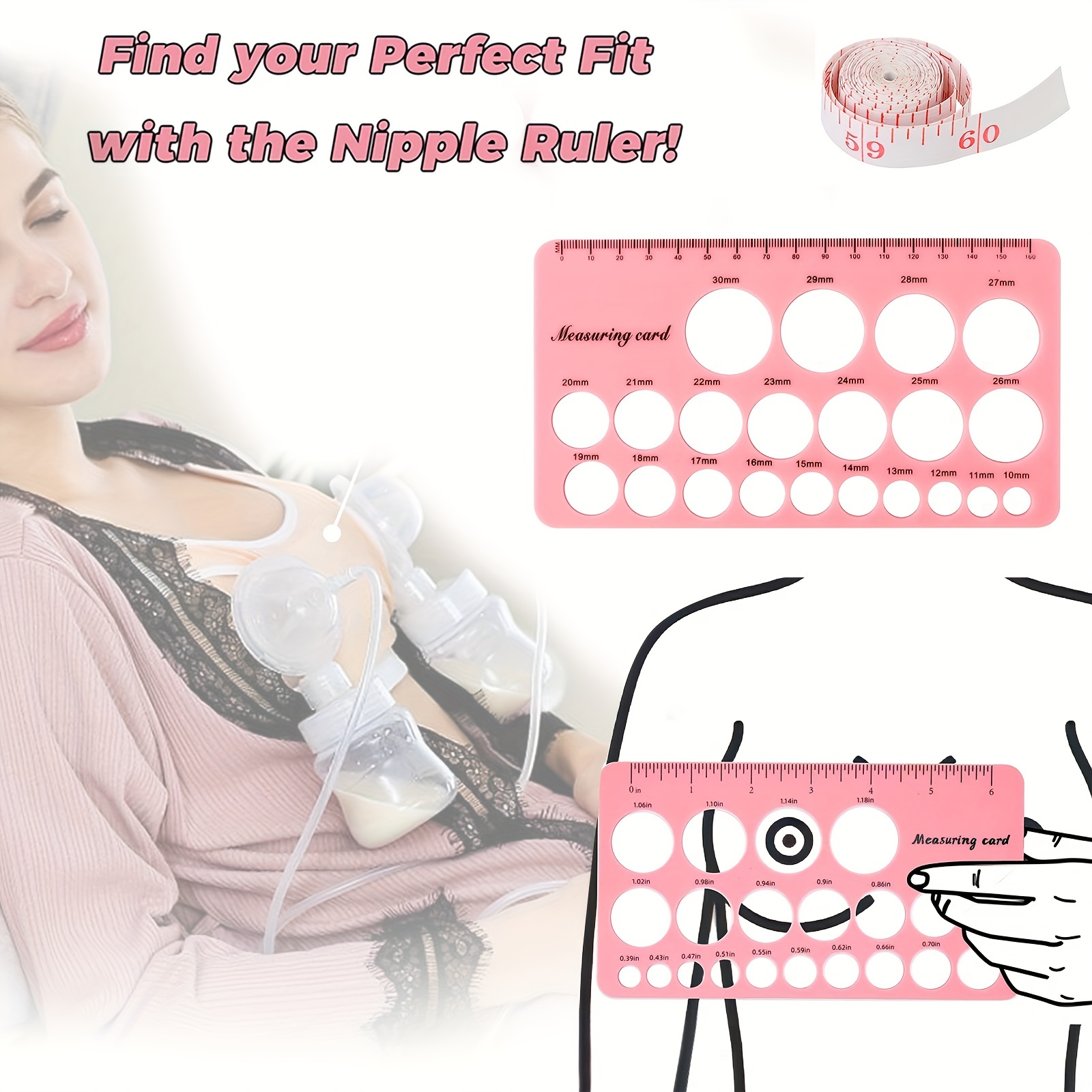 Nipple Ruler for Flange Sizing Measurement Tool,Breast Pump Size