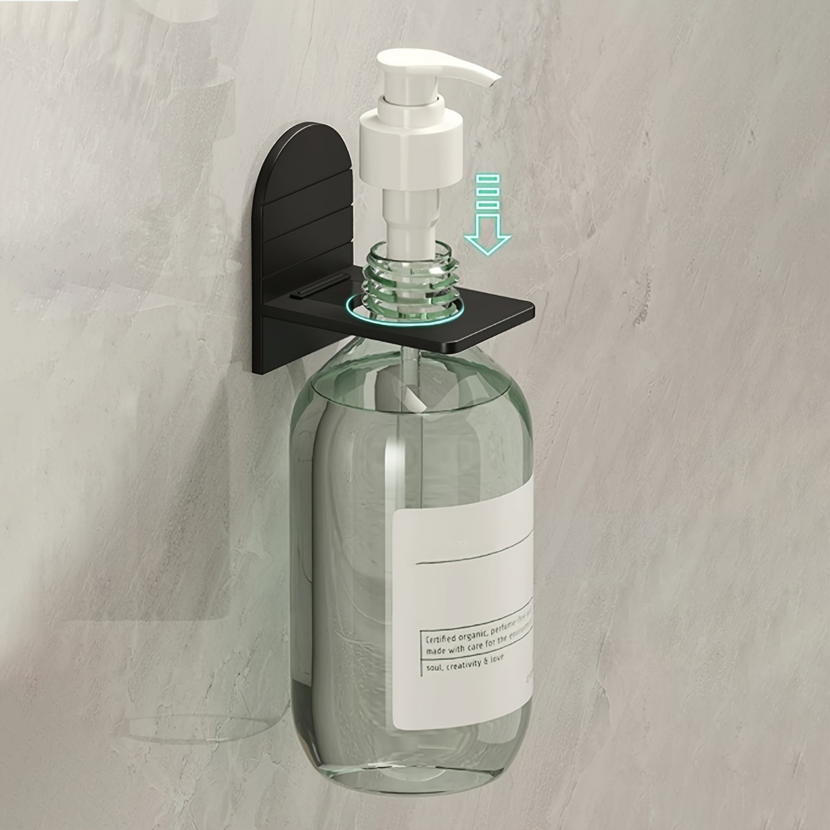 Dispensador de jabón de vidrio montado en la pared, dispensador de jabón de  ducha sin taladro, dispensador de jabón de manos con soporte ajustable de