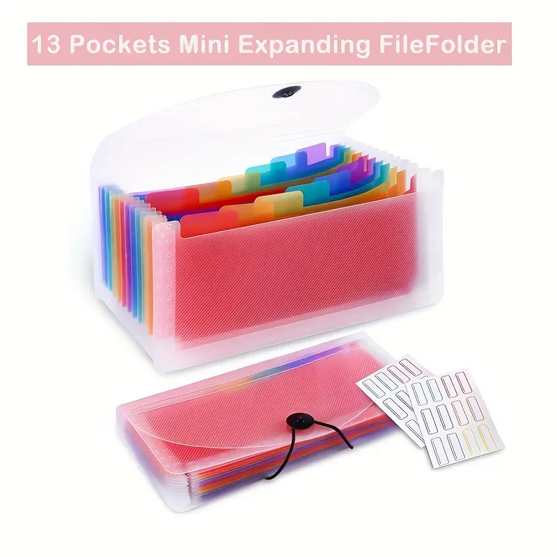 13 pockets A6 Expanding Accordion File Folder Mini Organizer - Temu