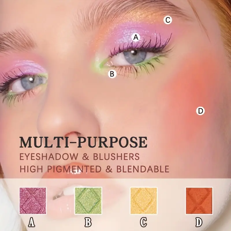 6 Color Face Cheek Highlighter Makeup Palette Shimmer Glitter