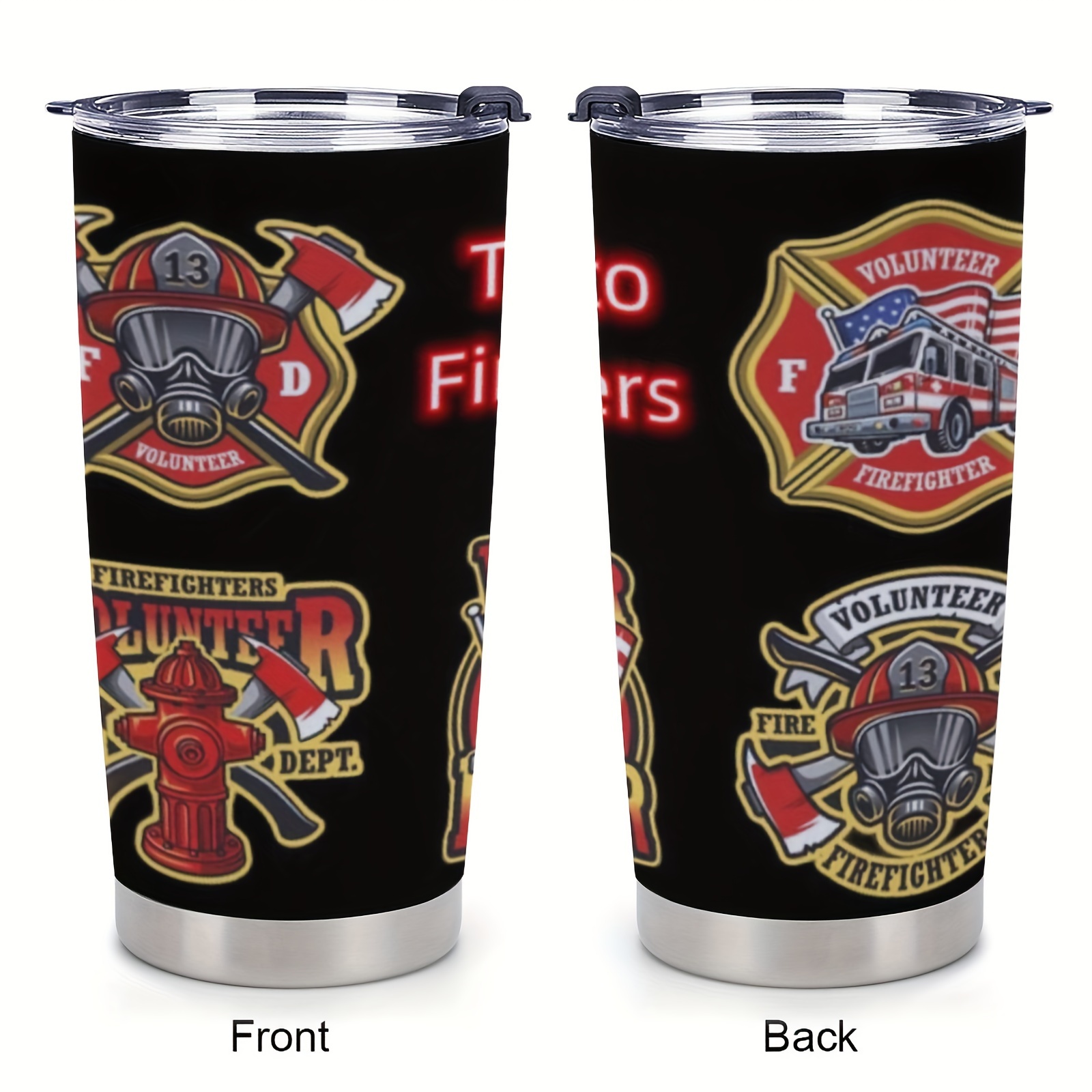 

1pc 20oz Stainless Steel Carwater Bottle Cup, A Firefighters, A Gift For Firefighters, Coffee Cup With Lid