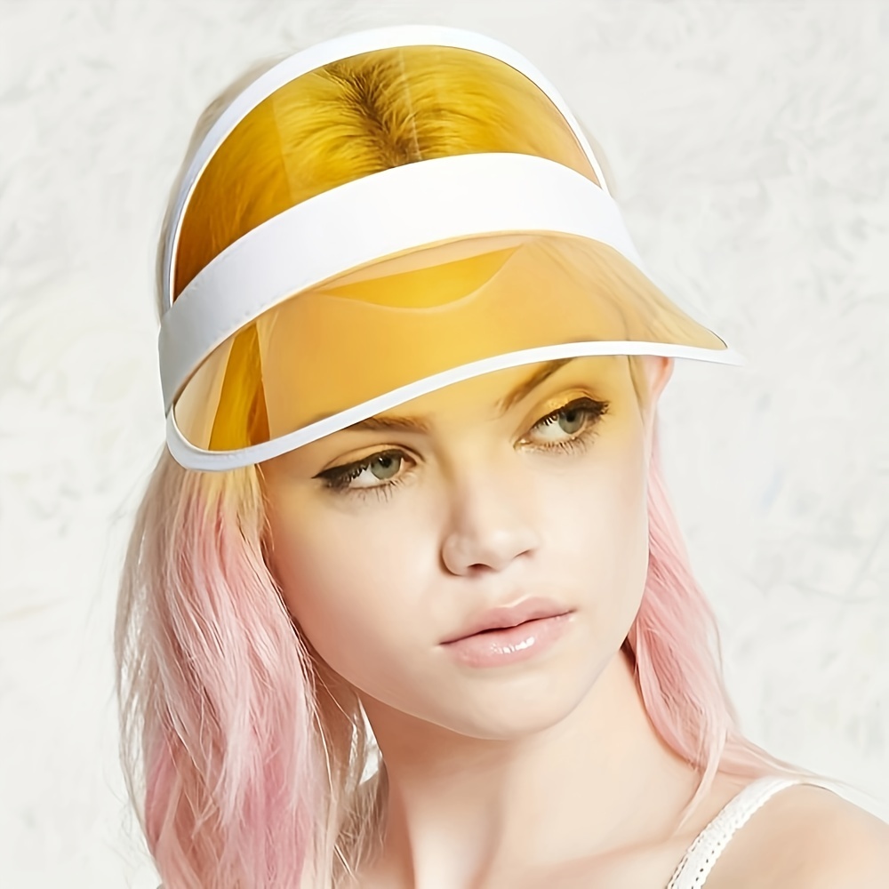 Candy PVC Visor Hat UV Protection Lightweight Sun Hat for Women