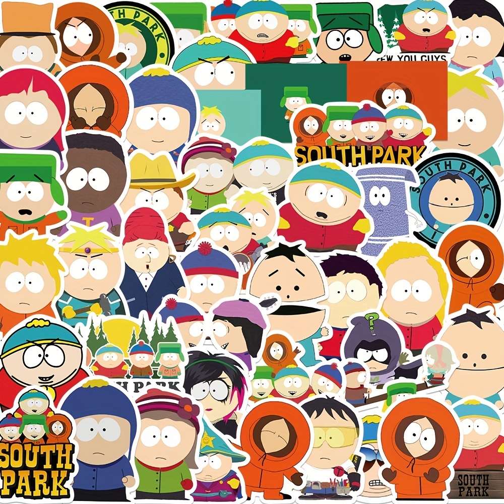 50PCS Animation SouthPark Cartoon Stickers Laptop Guitar Luggage Skateboard  Waterproof Graffiti Sticker Decal Kid Classic Toys