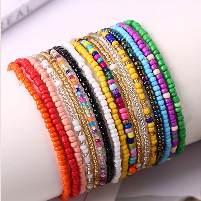 Buy ISHVAKU multilayerd bracelets for women colorful seed beaded bulk  bracelets - for women & girls, fashionable handmade boho bracelets -  casual wear