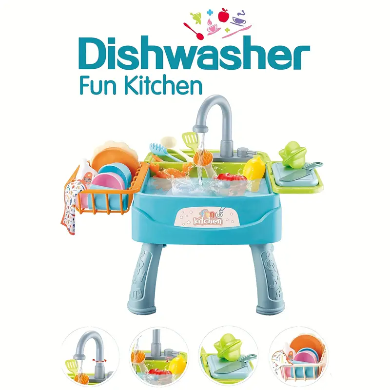 Kids Children 2023 Funny Happy Kitchen Sink Toys Dishwasher - Temu