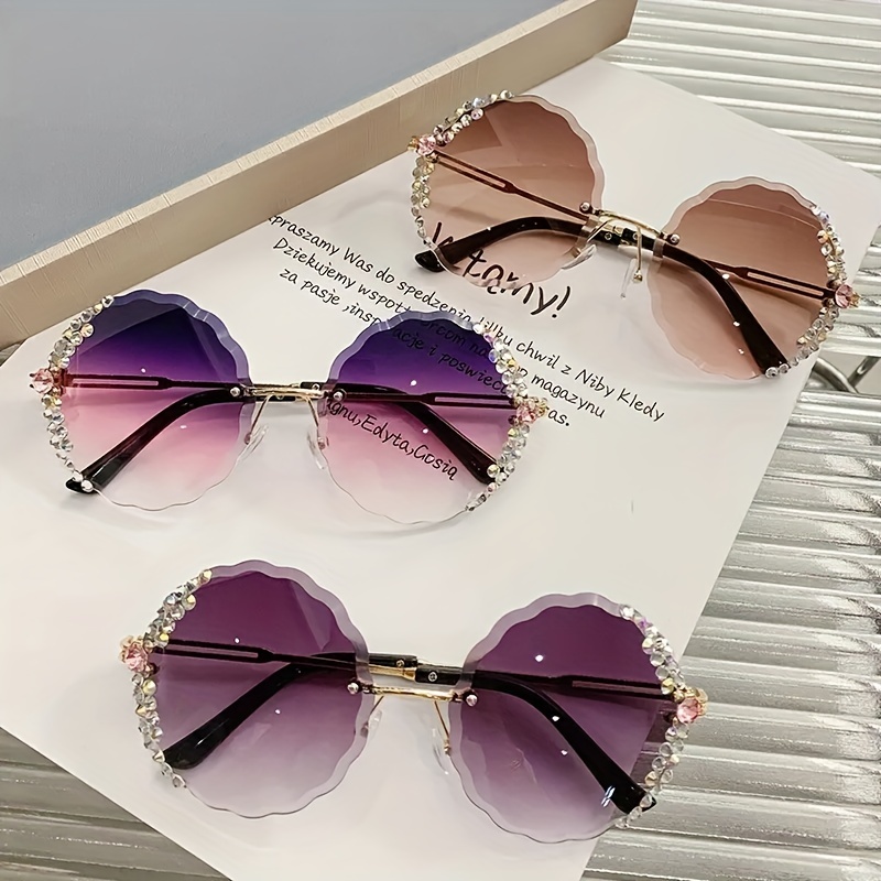 Circular Glasses with Purple Lens