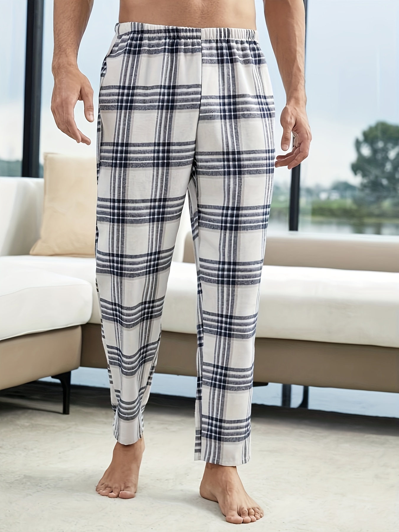 Jupiter Secret Men's Flannel Cotton Plaid Sleep & Lounge Pants
