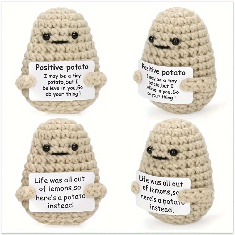 Positive Cute Poop Funny Doll Card Knitted Doll Great - Temu