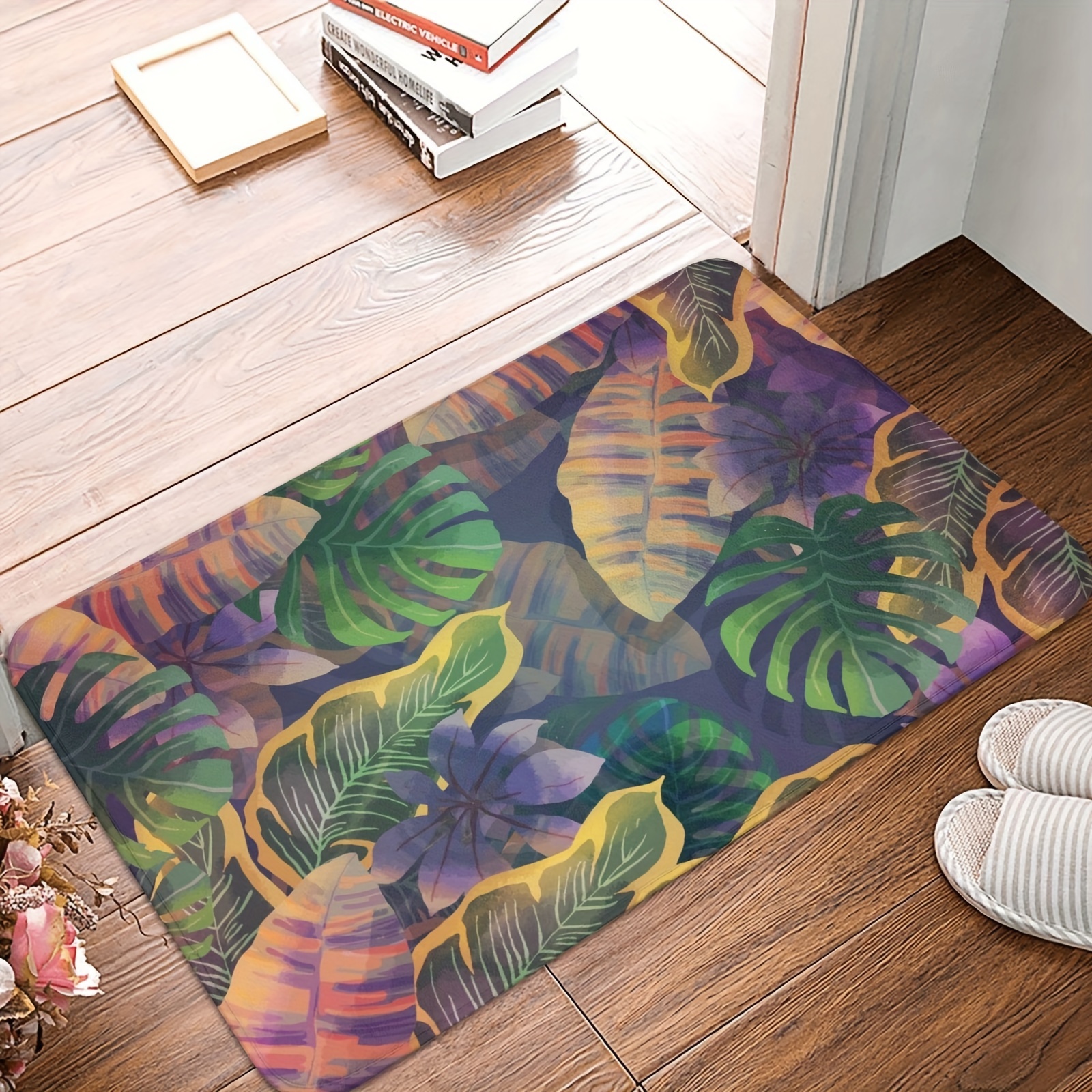 1pc Alfombra Baño Hoja Hawaiana Alfombra Piso Cocina - Temu