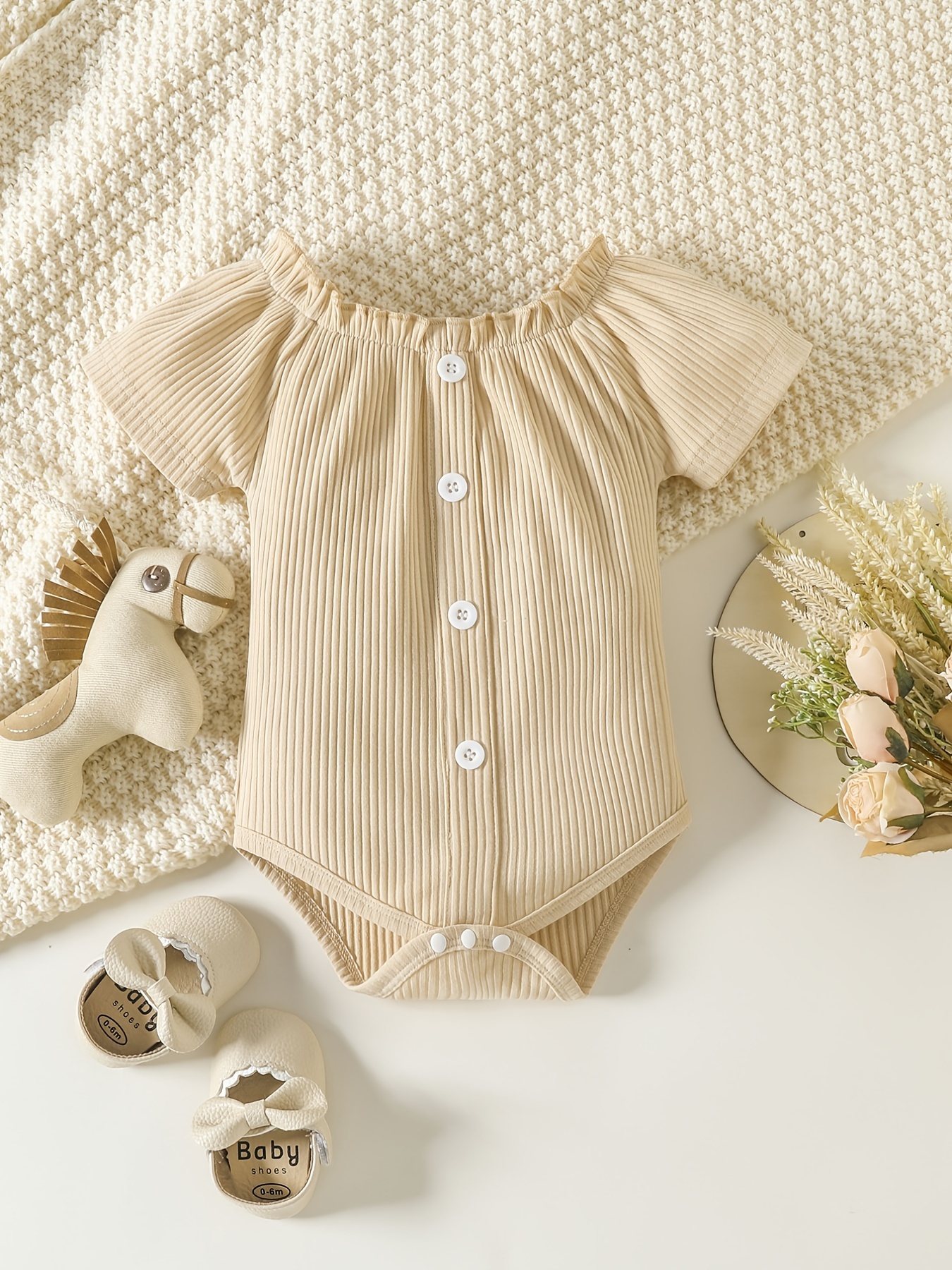 Newborn Baby Girl Clothes Set Ruffle Short Sleeve Romper Floral