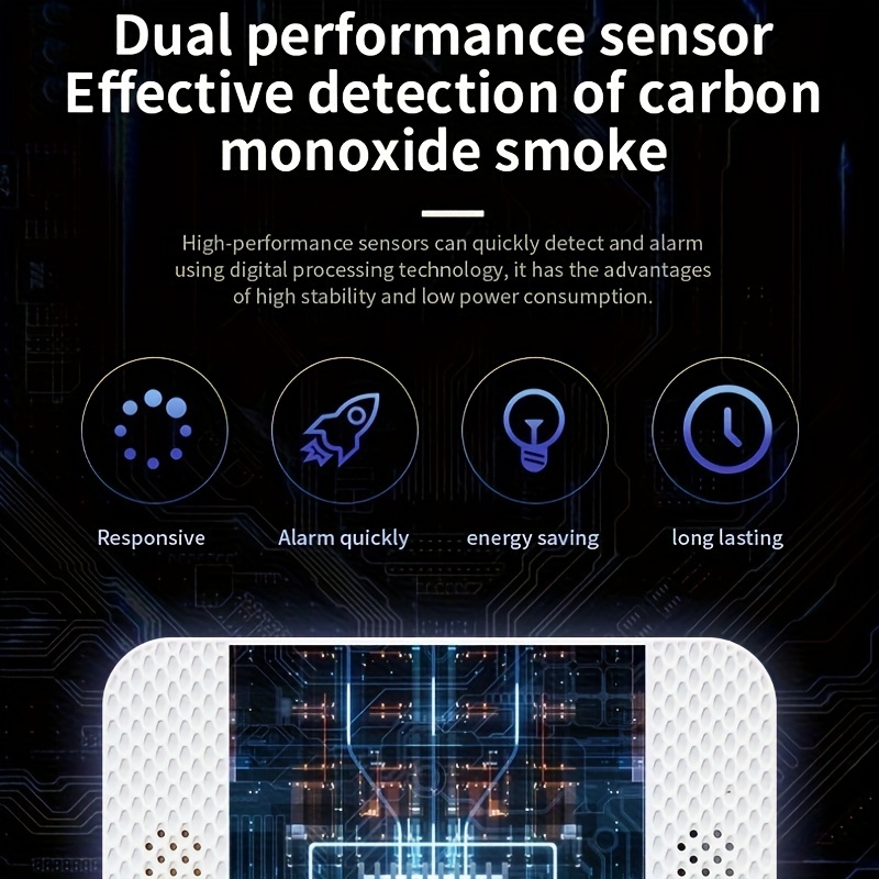 1 Detector Monóxido Carbono Detectores Humo Alarmas Humo - Temu Chile