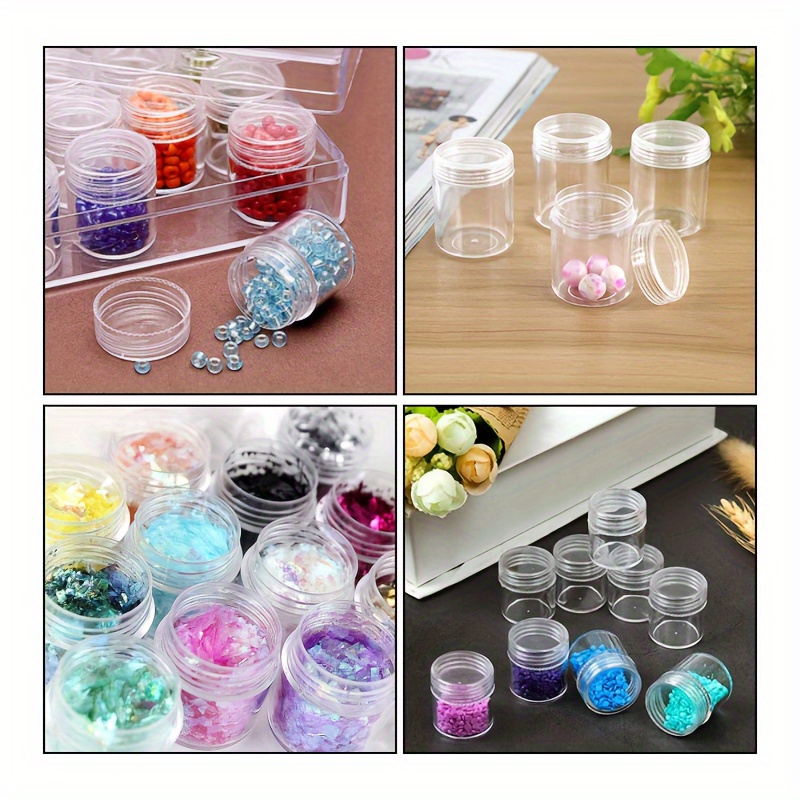 Clear Plastic Bead Storage Containers Set Jars Diamond Painting Accessory  Box Transparent Bottles with Lid for DIY Diamond Nail Small Items 