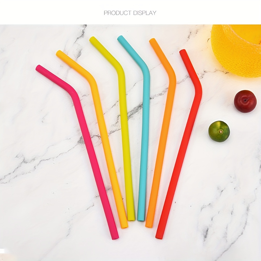 Silicone Drinking Straws, Large Straight Straw, Reusable Silicone Straws,  Random Color - Temu