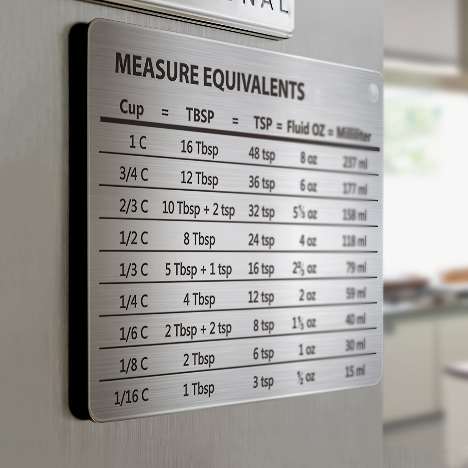 Stainless Steel Measurement Conversion Chart With Magnet - Temu