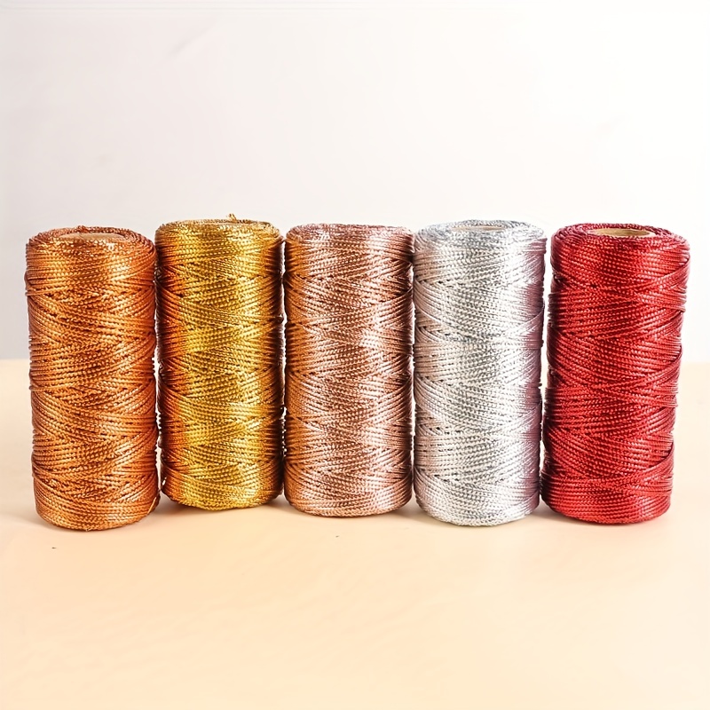 Golden Twine String Thread Twist Ties Coil Ribbon Metallic - Temu Japan