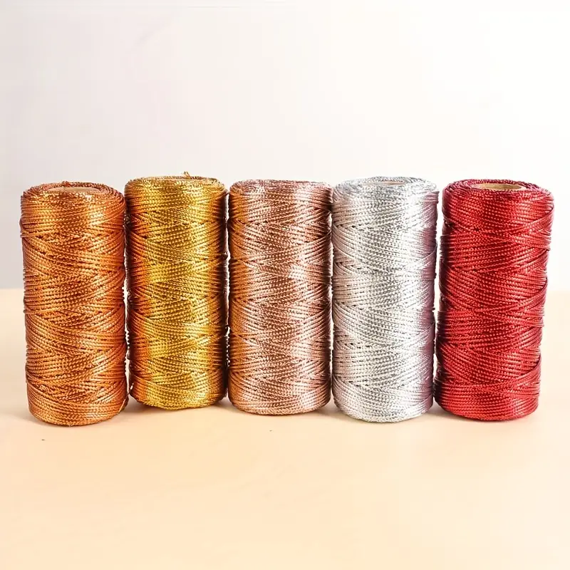 Golden Twine String Thread Twist Ties With Coil Ribbon - Temu Japan