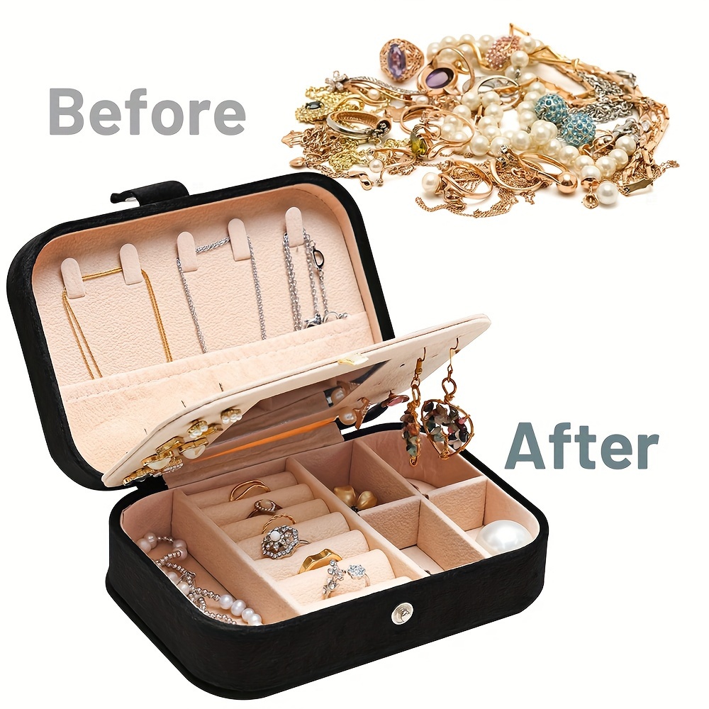 Portable Jewelry Storage Box Velvet Travel Jewelry Box - Temu