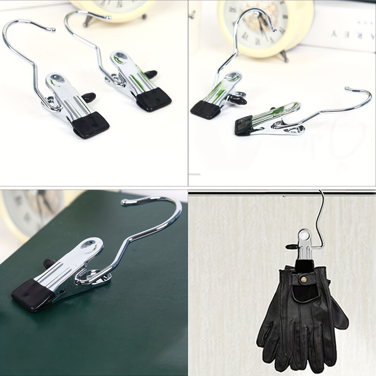 20pcs Non-slip Hanger Clip Set 360 Rotatable Boot Hook Metal Clip