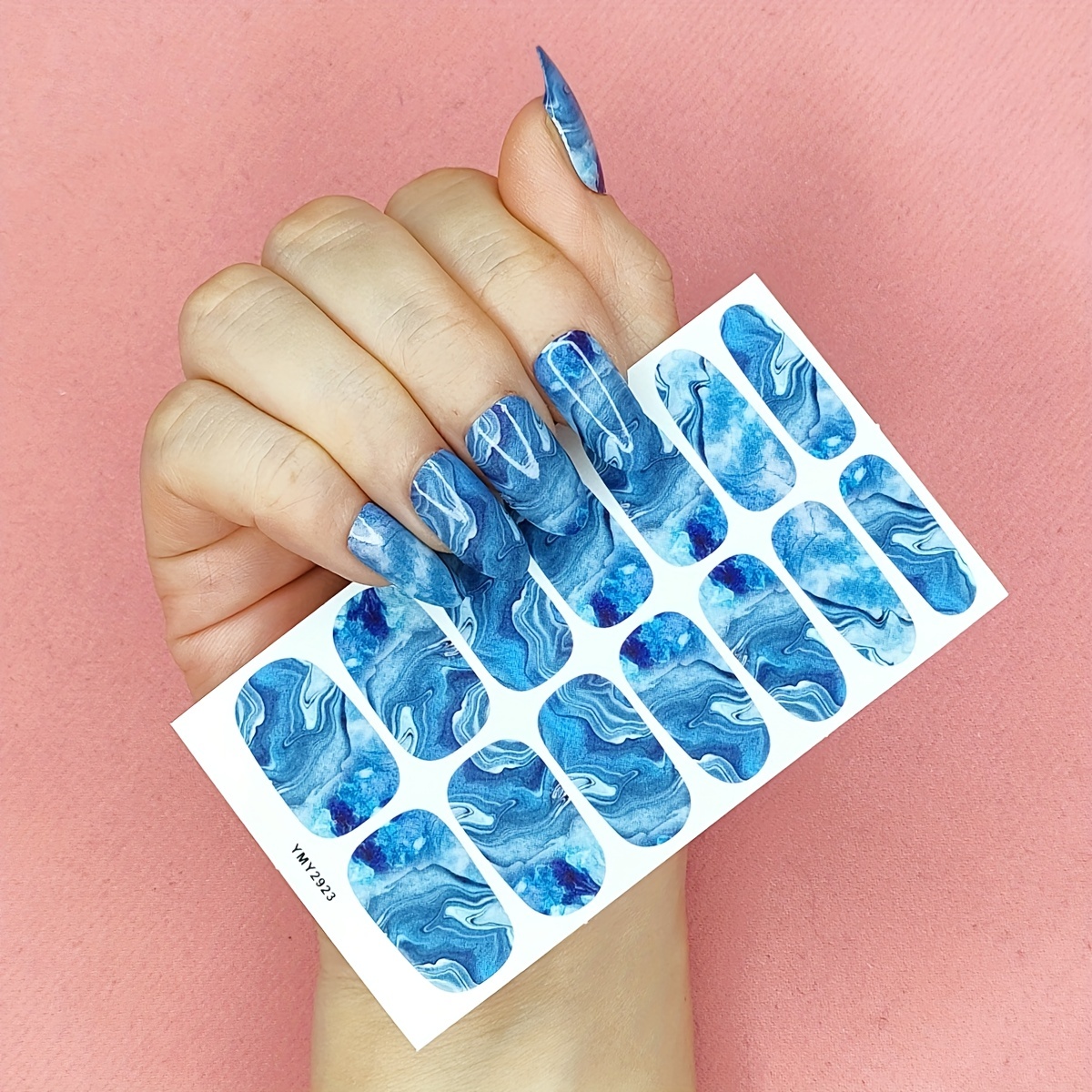Marble Nail Polish Stickers Full Wrap Self-Adhesive Decal Strips