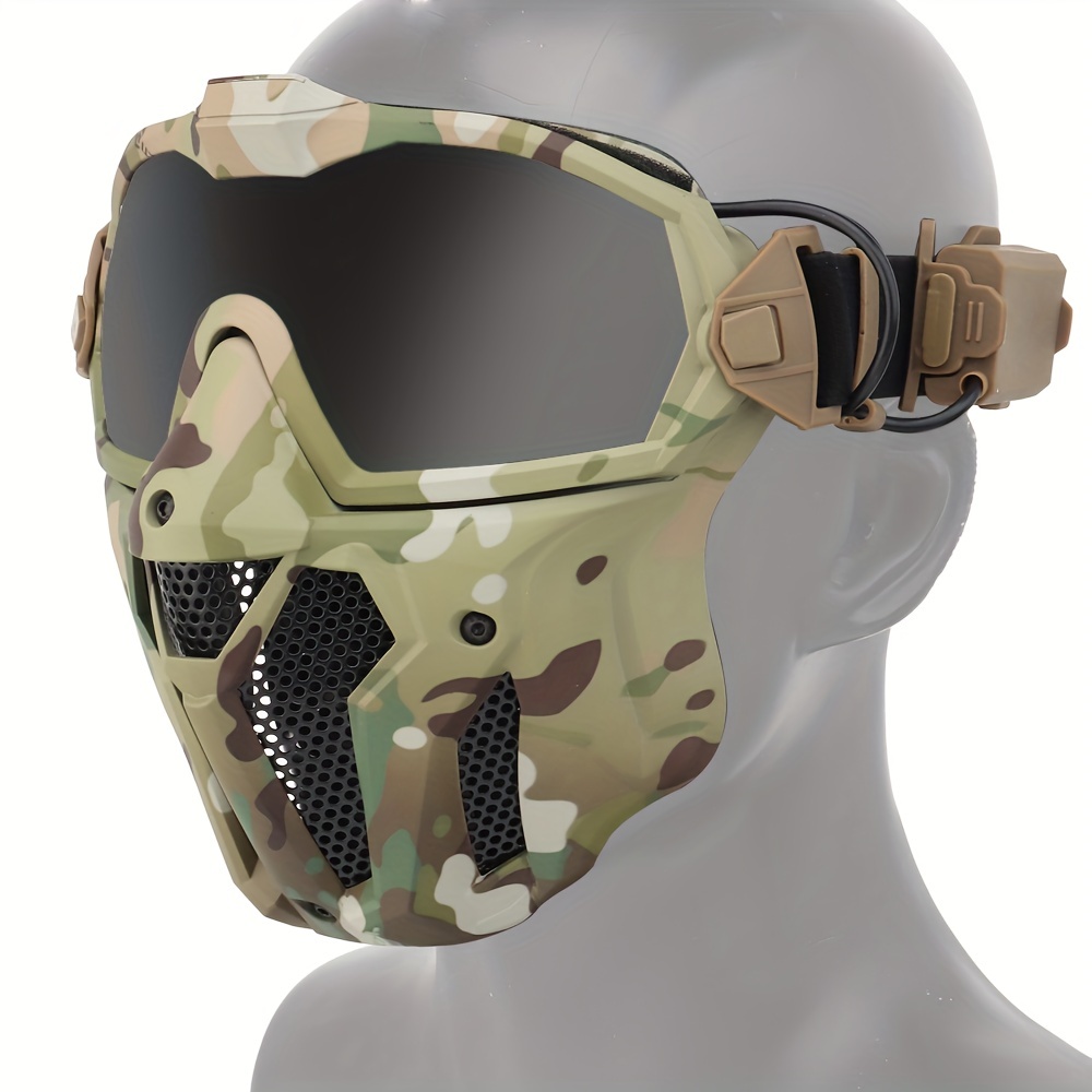 Paintball Mask, Airsoft Mask Full Face Masks With Goggles, Impact Resistant  For Airsoft BB Hunting CS Game Paintball Motocross Skiing