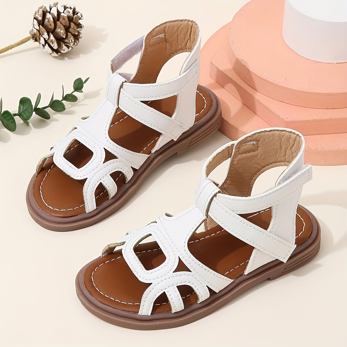 

Trendy Breathable Open Toe Sandals For Girls, Lightweight Comfortable Anti Slip Sandals For Indoor Outdoor, Spring And Summer 2803