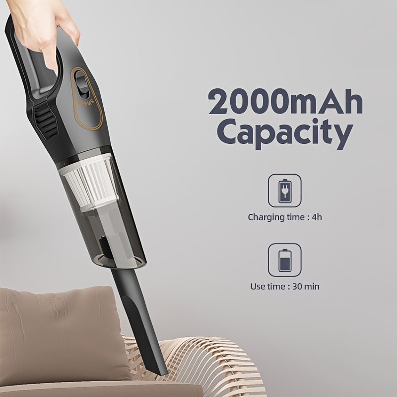Jeshow Handheld Vacuum Cordless Car Vacuum,9000PA Strong Suction Hand  Vacuum Cordless,500ml Dust Box Car Vacuum Cleaner,Lightweight Rechargeable