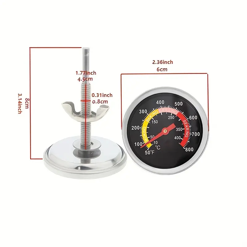Stainless Steel Bbq Smoker Grill Thermometer Temperature Gauge 50