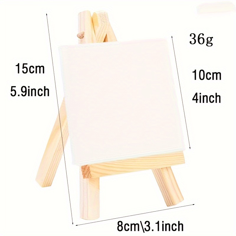 12 Sets Mini Easels with Canvas Boards Small Easel Stands with Canvas  Panels for Kids Students Adults Painting