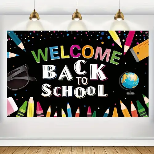  Cartel de bienvenida en español de bienvenida a la escuela,  cartel grande de tela para el primer día de escuela, cartel de telón de  fondo, tablón de anuncios, decoración de pared
