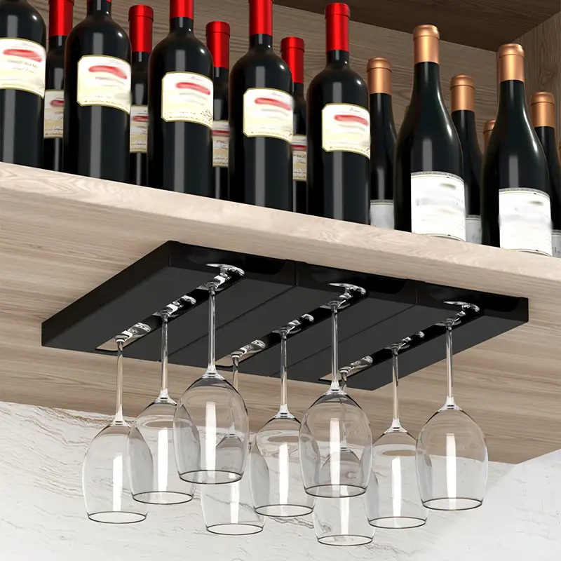 Wall-mounted Hanging Wine Glass Rack, Hanging Wine Cup Holder Under  Cabinet, Inverted Coffee Cup Holder, Goblet Organizer, For Kitchen Dinning  Room Storage And Sorting, Home Kitchen Accessories - Temu Australia
