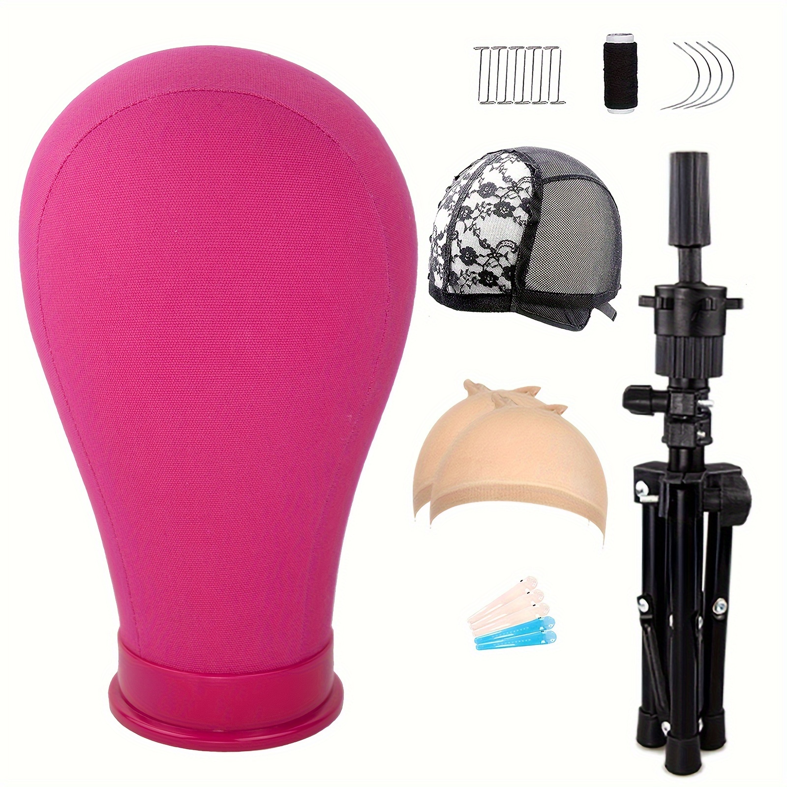 Wig Stand Tripod With Head Red Wig Head Stand With Mannequin - Temu