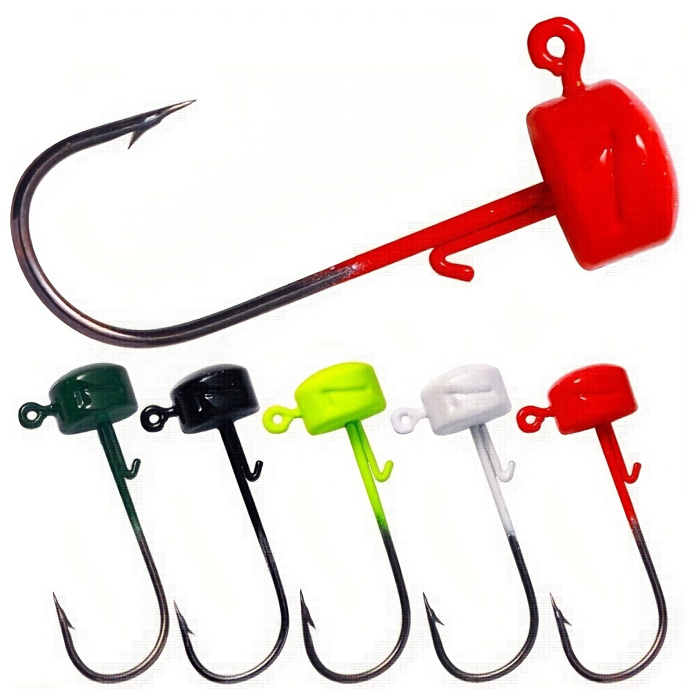 Colorful Lead Head Hook Sharp Barb Fishing Hook Fishing - Temu