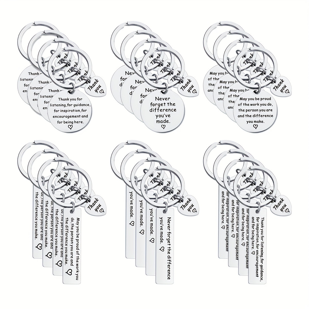 

24 Pcs Thank You Gifts Appreciation Keychain Make A Difference Key Chain Employee Teacher Nurse Worker Appreciation Thanksgiving Gifts