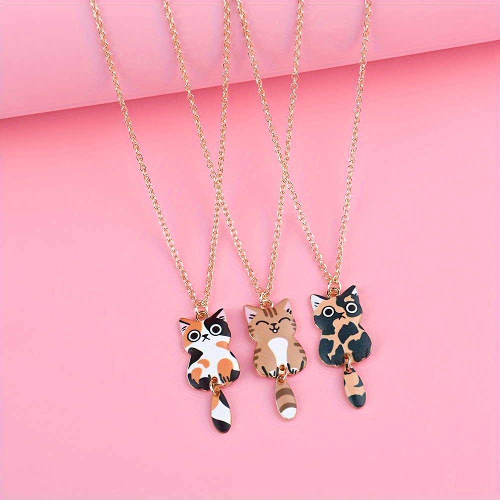 TAMHOO 3/4/5/6 collares lindos para niñas y niños, paquete de regalo de  cumpleaños, collar con colgante de gato para adolescentes, collar de hadas