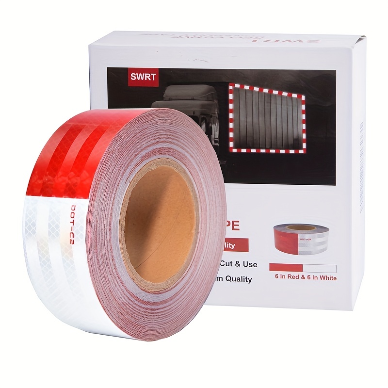 

Reflective Tape Red White Reflective Tape Outdoor Waterproof Conspicuity Strong Adhesive Reflective Tape Warning Safety Reflective Tape For Vehicles Trailers Boats Signs